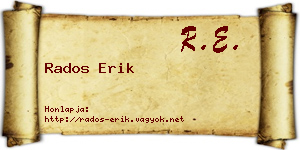 Rados Erik névjegykártya